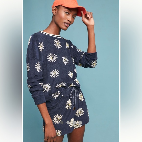 Splendid x Margherita Missoni French Terry Cloth Floral Soft Top and Short Set - Picture 1 of 16
